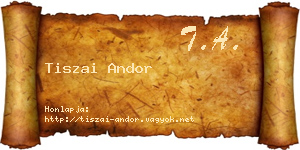 Tiszai Andor névjegykártya