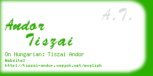 andor tiszai business card